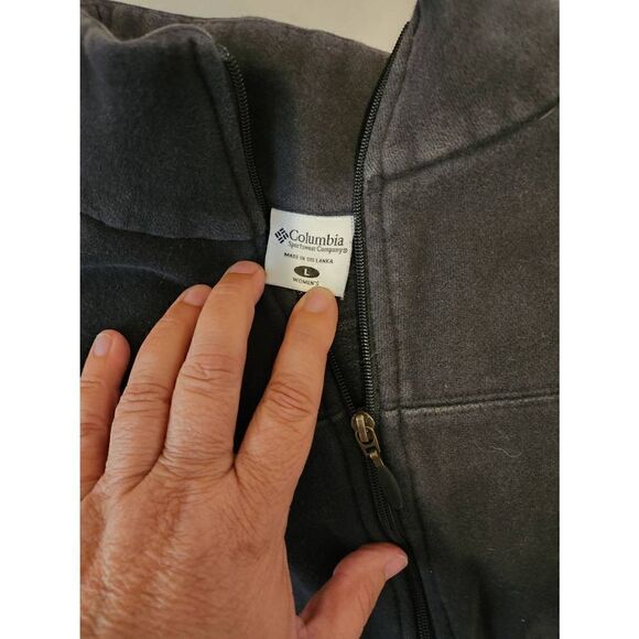 Columbia Large black full zip up knitt jacket with lining and 2 front pockets - Picture 3 of 7